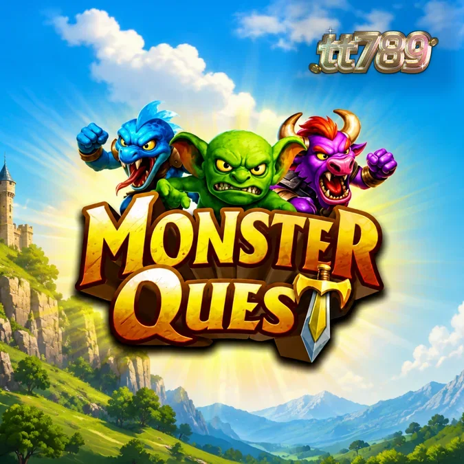 Tampilan visual slot Monster Quest dengan latar belakang kastil abad pertengahan.